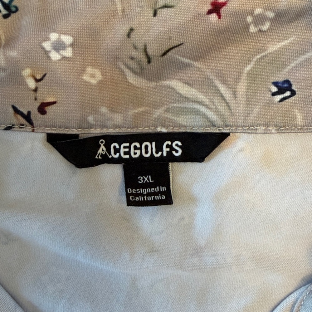 Acegolfs XXXL Floral Print gray  Long Sleeve quarter zip like new - Picture 3 of 9